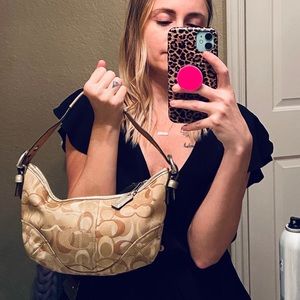 COACH Tan Mini Hobo Handbag